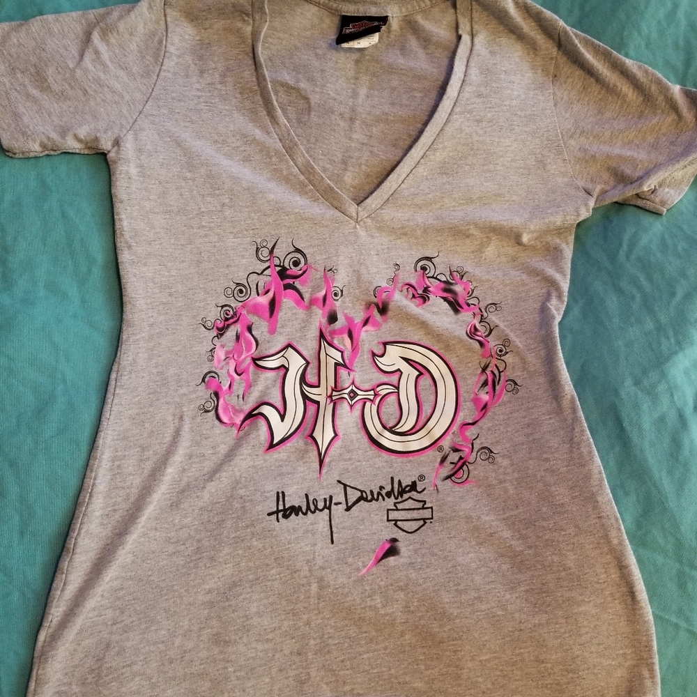 Harley Davidson Jamaica Logo V Neck Tee